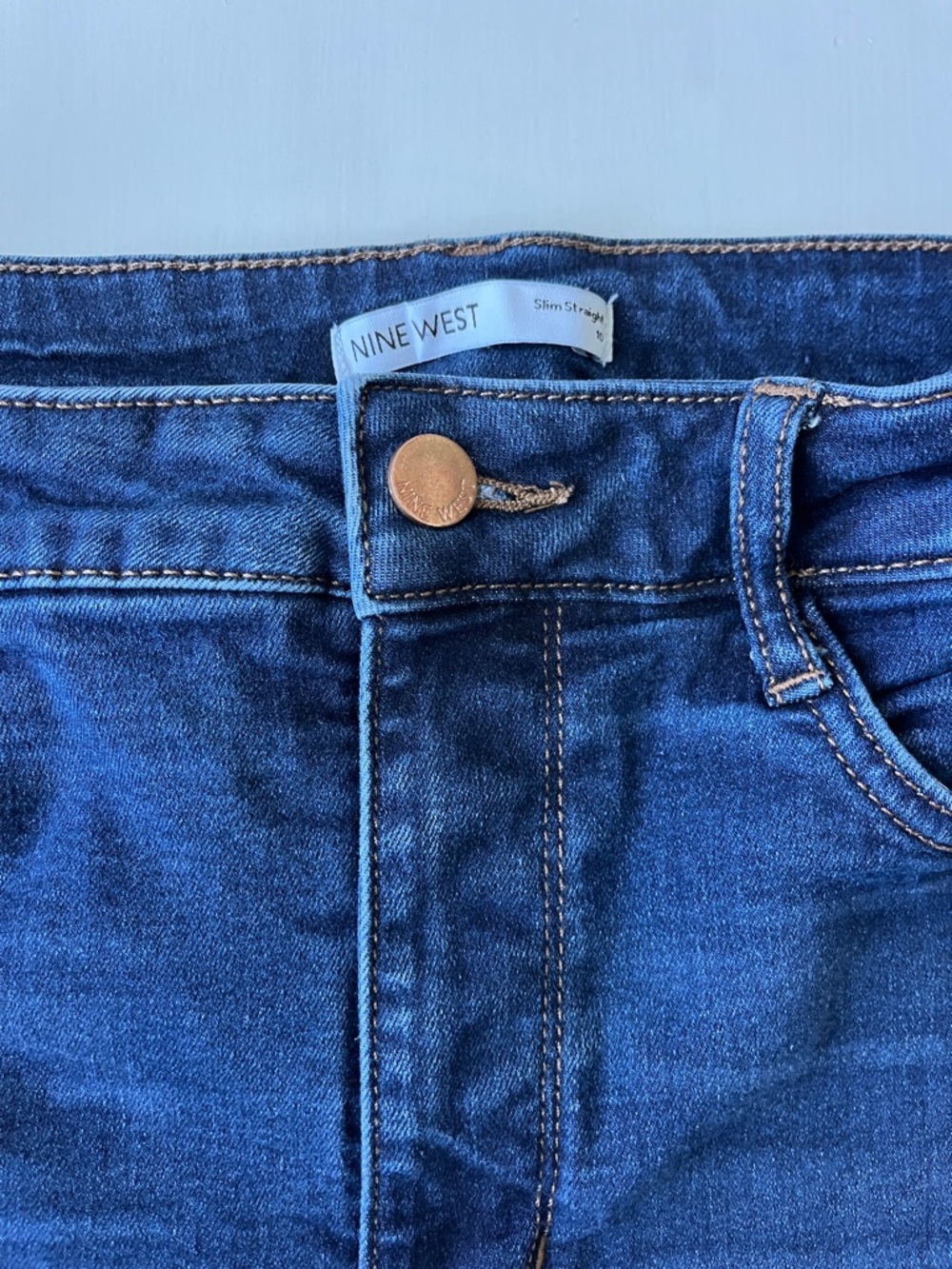 NINE WEST Slim Straight Women’s Dark Blue Jeans size 10 - Picture 3 of 7